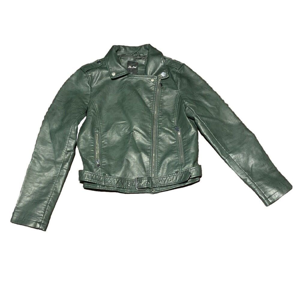 Me Jane Dark Hinter Green Motorcycle Style Jacket Classic Versatile Size L